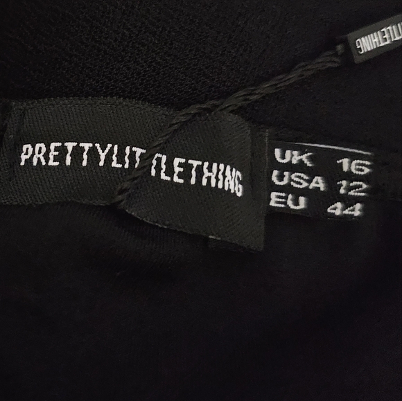 NWT PrettyLittleThing Women's Black  Strappy Bodycon Mini Dress, Size 12 - Picture 10 of 11